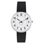 Arne Jacobsen Station Watch Small 34mm with Black Mesh Strap 53401-1610