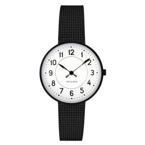 Arne Jacobsen Station Watch X-Small 30mm Black with Mesh Strap 53400-1410