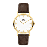 Danish Design London Gold Black Leather Strap Ladies Watch IV15Q1235