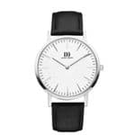 Danish Design London Silver Black Leather Strap Gents Watch IQ10Q1235
