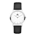 Danish Design London Silver Black Leather Strap Ladies Watch IV10Q1235