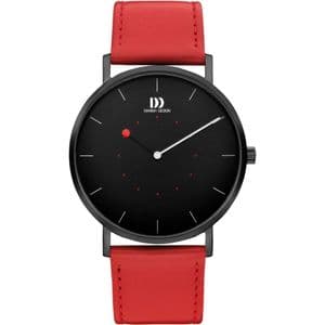Danish Design On The Dot Black Red Leather Strap Gents Watch IQ24Q1241