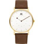 Danish Design On The Dot Gold Brown Leather Strap Gents Watch IQ15Q1241