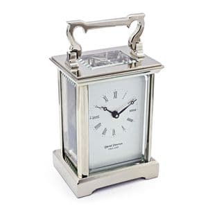 David Peterson DP/AG/S Chrome Anglais 8 day Mechanical Carriage Clock