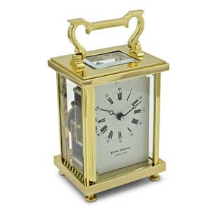 David Peterson DP/FB/SK Brass 8 Day Carriage Clock with Bell Strike Movement