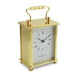 David Peterson Q/FB/BS Flat Brass Carriage Clock with Quartz Movement