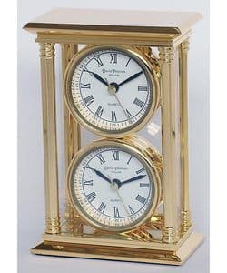 David Peterson SKC02 2 Timezone Mantle Clock With Quartz Movement