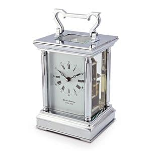 David Peterson Y/DP/AG/S/SK Anglais 8 day Bell Strike Chrome Carriage Clock