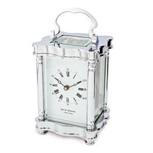 David Peterson Y/DP/DC/S/SK Doucine 8 day Chrome Carriage Clock with Bell Strike