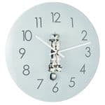 Hermle 30906-000791 Contemporary Curved Glass Mechanical Skeleton Wall Clock