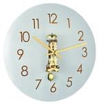 Hermle 30907-000791 Contemporary Curved Glass Mechanical Skeleton Wall Clock