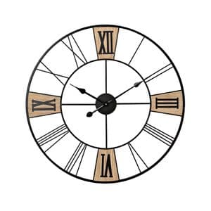 Hometime Black Metal Cut Out Wall Clock 60CM W9781