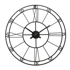 Hometime Black Metal Cut Out Wall Clock 60CM W9782