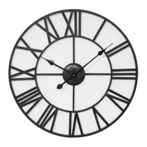 Hometime Black Skeleton Metal Wall Clock 60CM W7957