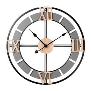 Hometime Metal and Wood Cut Out Wall Clock 60CM W7991