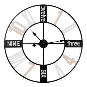 Hometime Metal and Wood Cut Out Wall Clock 70CM W7988
