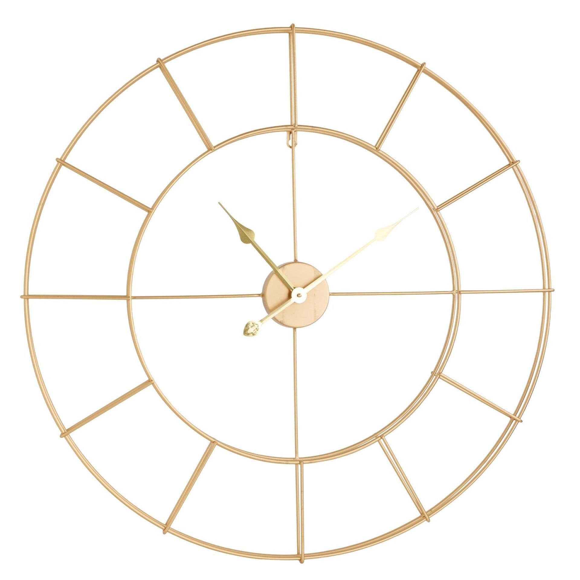 80cm Clock Hometime Metal Gold Skeleton Wall Clock 80CM W7688