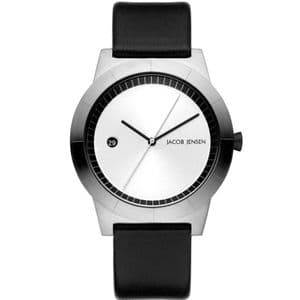 Jacob Jensen 140 Gents Black Leather Strap Watch JJ140