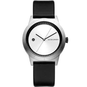 Jacob Jensen 150 Ladies Black Leather Strap Watch JJ150