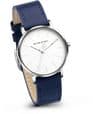 Jacob Jensen 173 Blue Vegan Leather Strap Watch JJ173