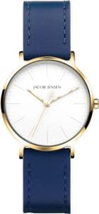 Jacob Jensen 176 Blue Vegan Leather Strap Watch JJ176