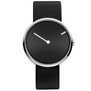 Jacob Jensen 251 Curve Series Black Leather Strap Watch