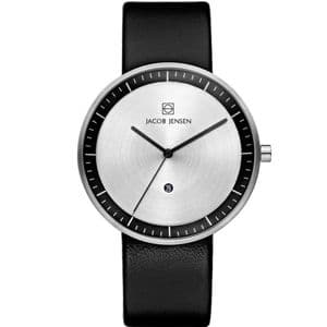 Jacob Jensen 270 Strata Gents Black Leather Strap Watch