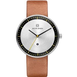 Jacob Jensen 271 Strata Gents Brown Leather Strap Watch