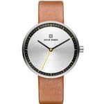 Jacob Jensen 281 Strata Ladies Brown Leather Strap Watch