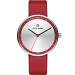 Jacob Jensen 283 Strata Ladies Red Leather Strap Watch