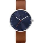 Jacob Jensen 286 Strata Ladies Watch Blue Dial Brown Leather Strap JJ286