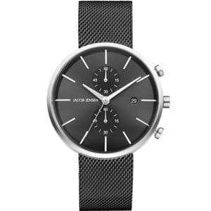 Jacob Jensen 626 Grey Dial Steel Mesh Chronograph Watch JJ626