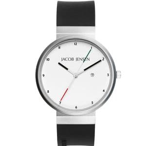 Jacob Jensen 703 Gents White Dial Silicone Strap Watch JJ703