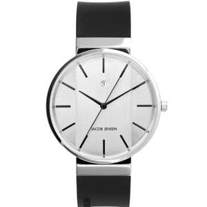 Jacob Jensen 707 Gents Silver Dial Black Strap Watch JJ707