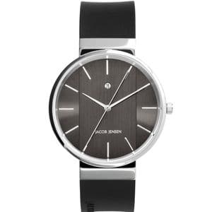 Jacob Jensen 708 Gents Grey Dial Black Strap Watch JJ708