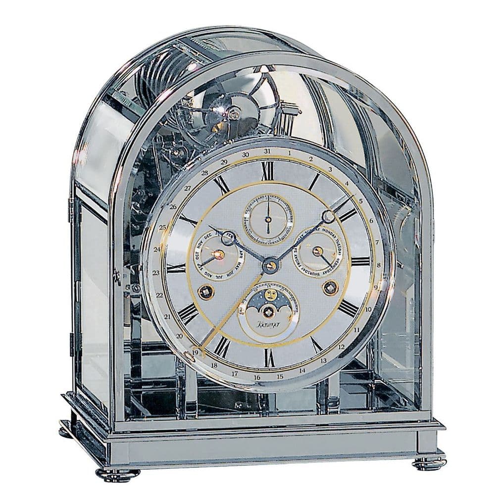 Kieninger 17090202 Kupola Triple Chime Chrome Mantel Clock