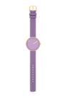 Picto 34033-6814G Gold Steel Watch Small Light Lavender Dial and Leather Strap