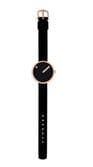 Picto 43311-0112R Rose Gold Watch Small with Black Dial Black Silicone Strap