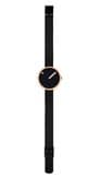 Picto 43311-1012 Rose Gold Watch Small with Black Dial Black Mesh Band