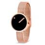 Picto 43311-1112 Rose Gold Watch Small with Black Dial Rose Gold Mesh Band