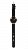Picto 43311-4112R Rose Gold Watch Small with Black Dial Black Leather Strap