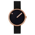 Picto 43311-4112R Rose Gold Watch Small with Black Dial Black Leather Strap