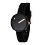 Picto 43313-0112G Black Small Watch with Black Dial Black Silicone Strap