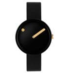 Picto 43313-4112G Black Small Watch with Black Dial Black Leather Strap
