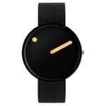 Picto 43314-1020 Black Medium Watch Black Dial Black Mesh Band
