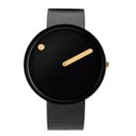 Picto 43314-4120G Black Medium Watch Black Dial Black Leather Strap
