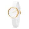 Picto 43320-0212G Gold Small Watch with White Dial White Silicone Strap
