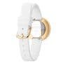 Picto 43320-0212G Gold Small Watch with White Dial White Silicone Strap