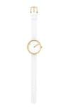 Picto 43320-0212G Gold Small Watch with White Dial White Silicone Strap