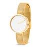 Picto 43320-0912 Gold Steel Watch Small with White Dial Gold Mesh Band